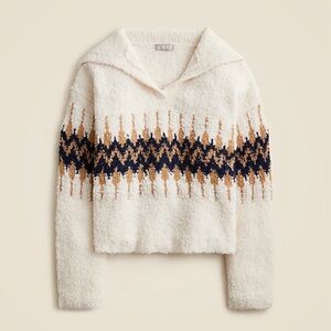 J.Crew Fair Isle Johnny-collar Sweater In Bouclé Yarn For Women